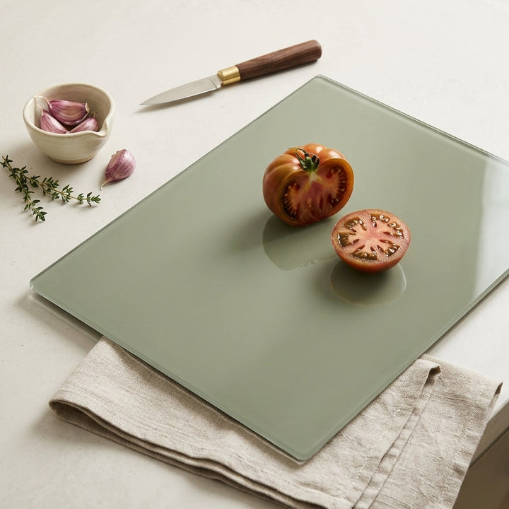 Quiet Sage Glass Chopping Board