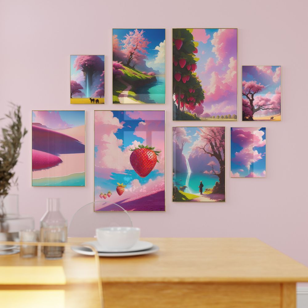 The Strawberry Tree Pastel Pink Wall Art Poster