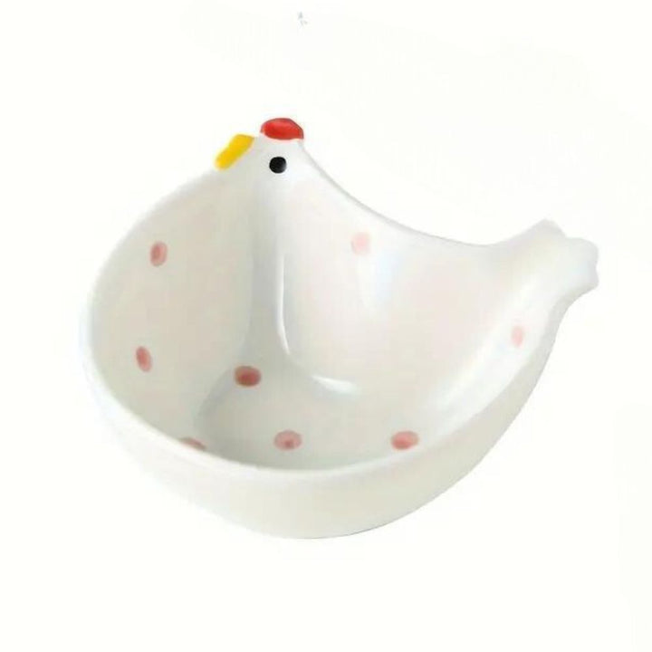 Rooster Chicken Dipping Bowl Ceramic Sauce Plate - Yililo