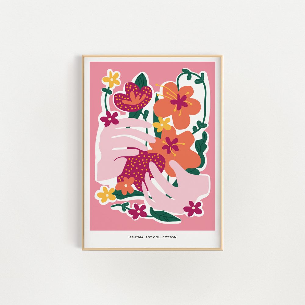 Holding The Flowers Abstract Wall Art Poster - Yililo