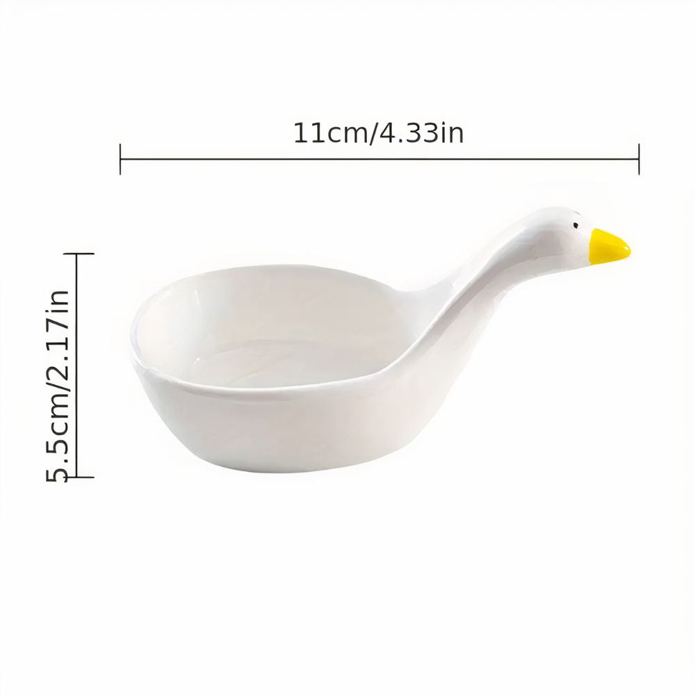 Swan Shape Dipping Bowl Ceramic Sauce Plate - Yililo