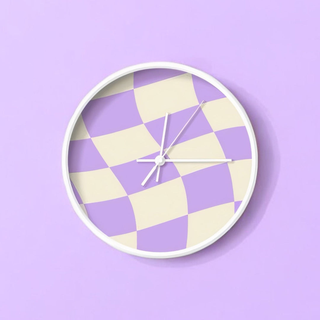 90s Lilac Wavy Wall Clock - Yililo