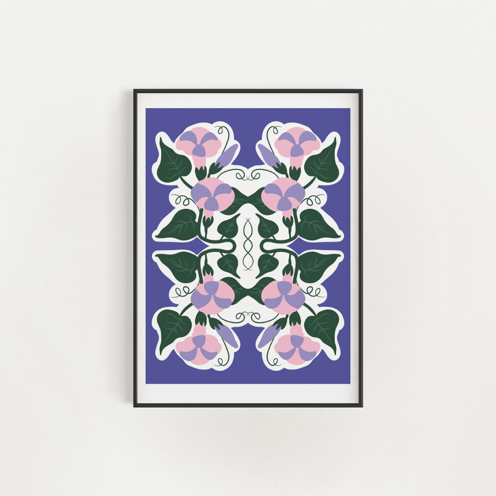 Abstract Purple Tulips Wall Art Poster