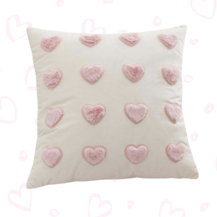 Fluffy 3D Pink Heart Cushion Covers 45CM