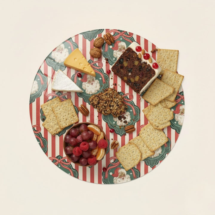 Santa Baby Round Glass Chopping Board