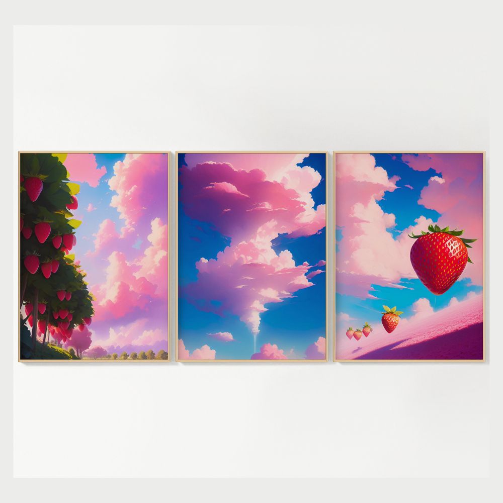 Das rosa Wolkenfahnen-Wandkunstposter