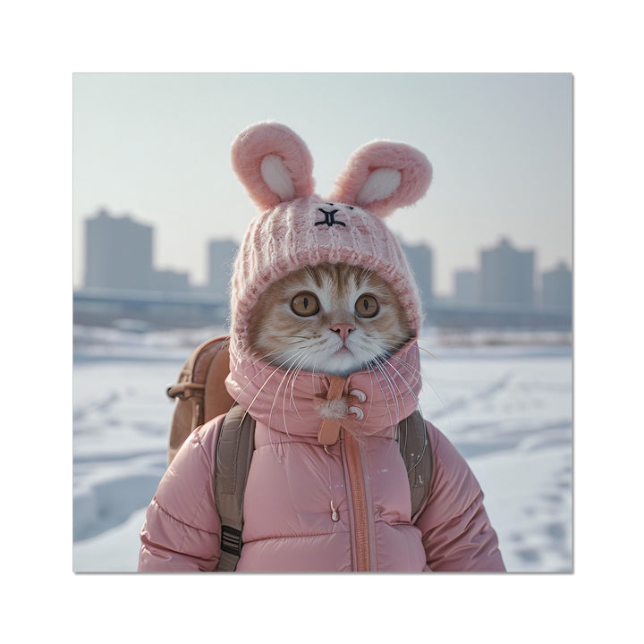 Rabbit Hat Cat Funny Wall Art Poster - Yililo