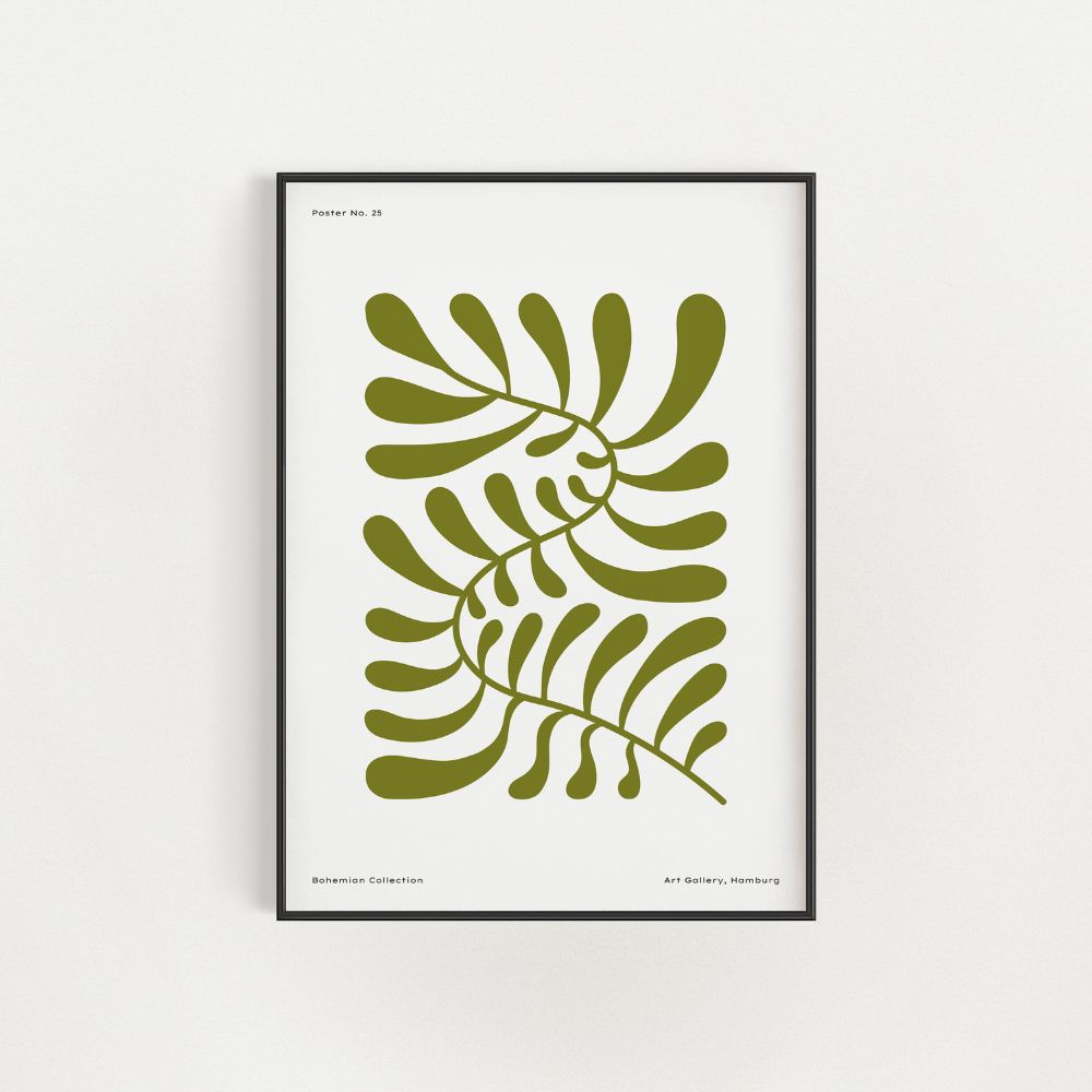 Abstract Green Vines Wall Art Poster - Yililo