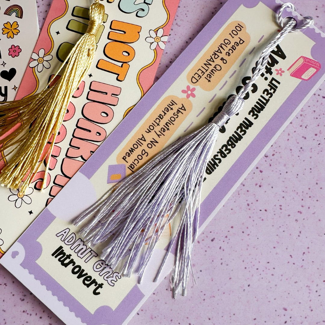 Anti Social Book Club Cute Bookmark With Tassel - Yililo