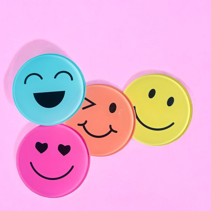 Colourful Emotion Smiley Coasters