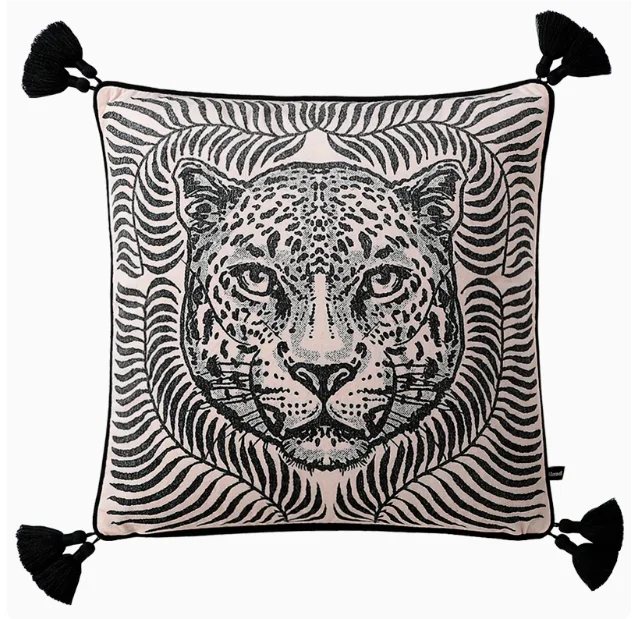 Batik Monochrome Leopard Cushion Cover - Yililo