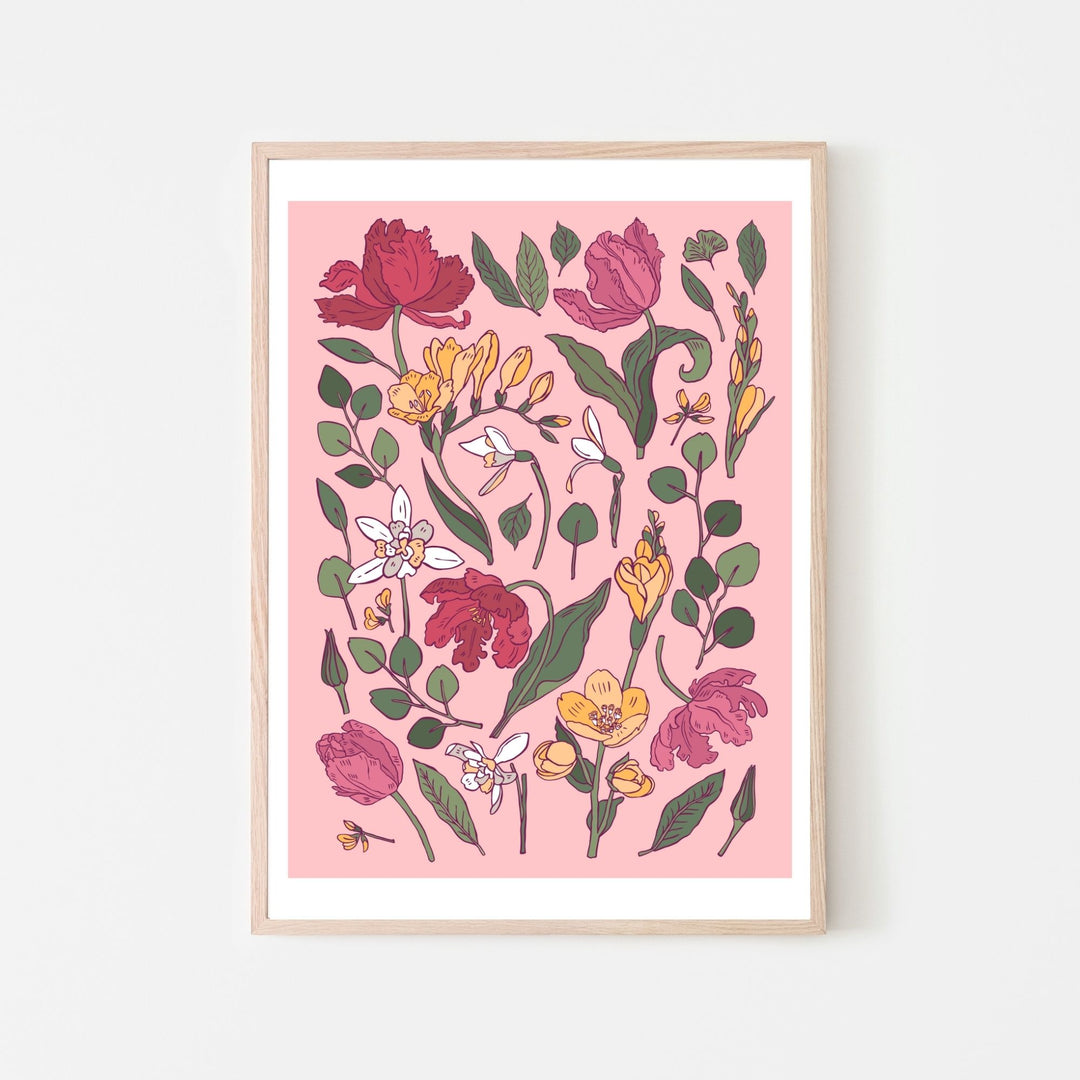 Blushing Bloom Haven Fine Wall Art Print - Yililo