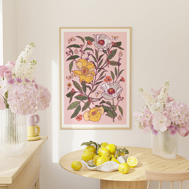 Blushing Bloom Haven Fine Wall Art Print - Yililo