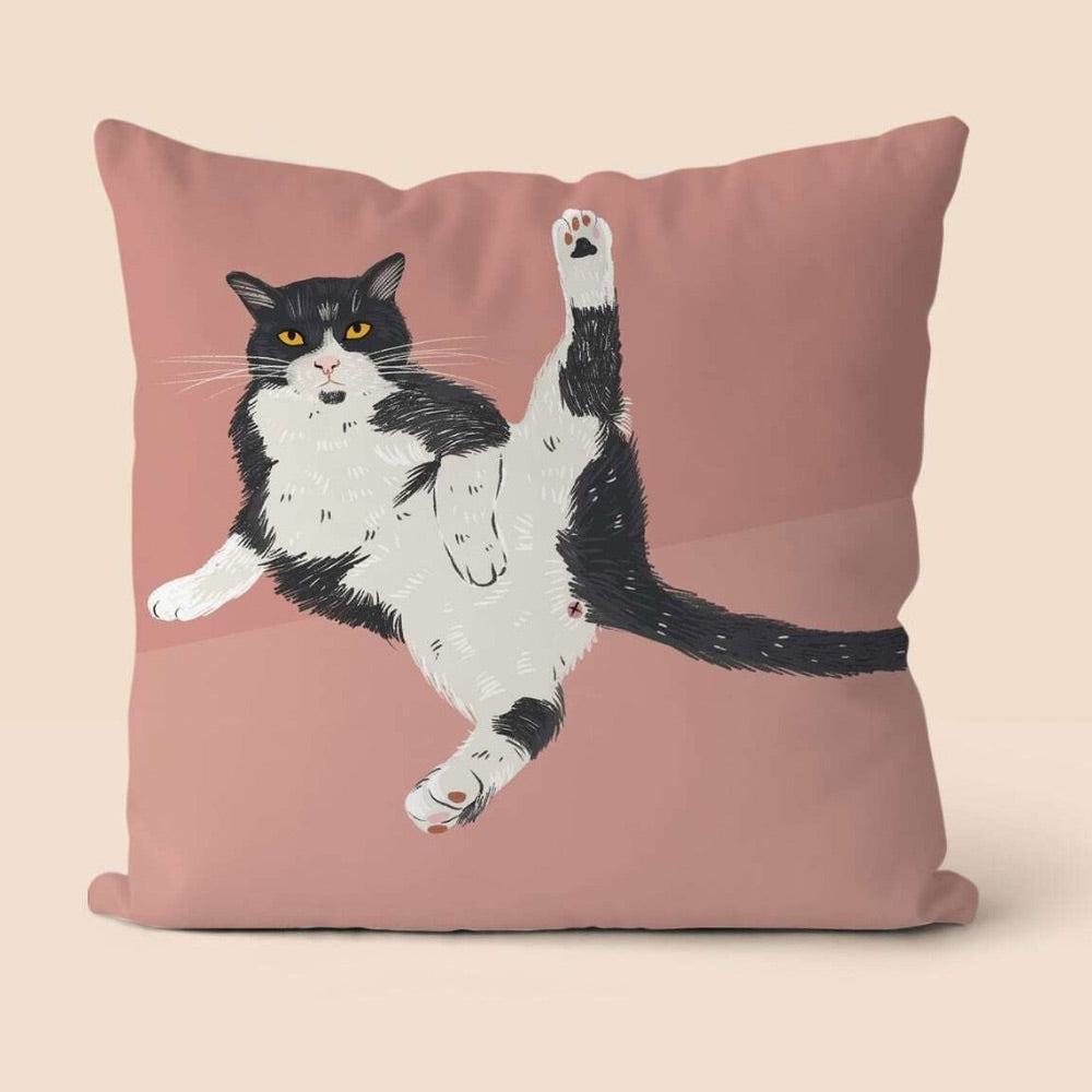 Lazy Cat Pink Cushion Cover 45cm - Yililo