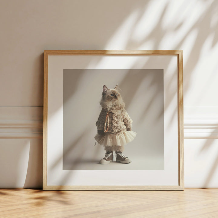 Cat In The Tutu Fun Art Poster - Yililo