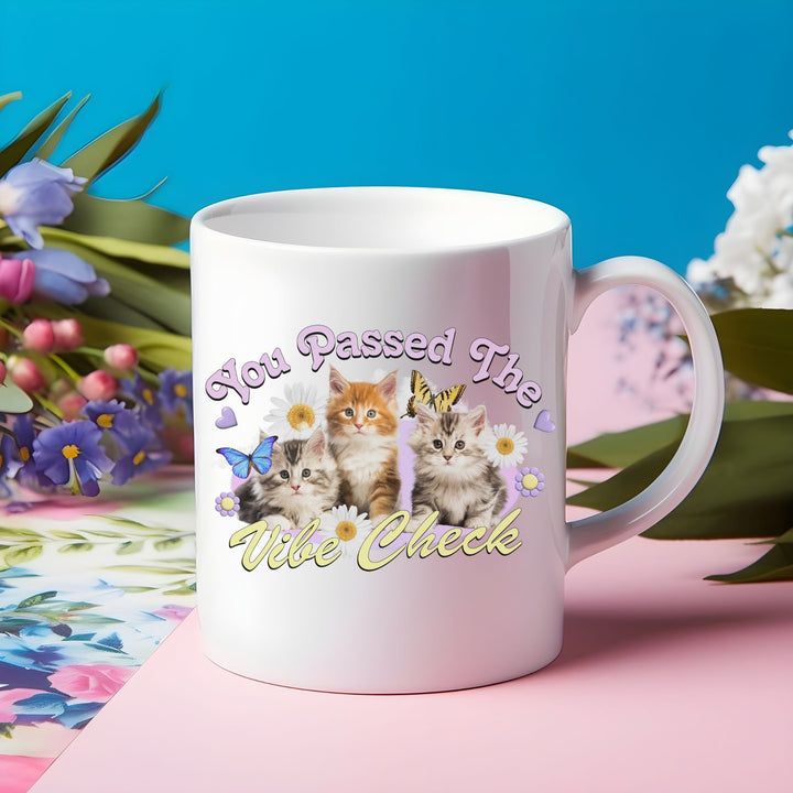 Cat Vibe Check Passed Mug - Yililo