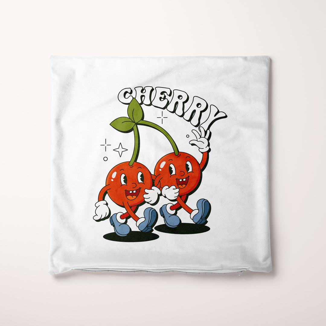 Cherry Pop Art 40cm Canvas Cushion Cover - Yililo