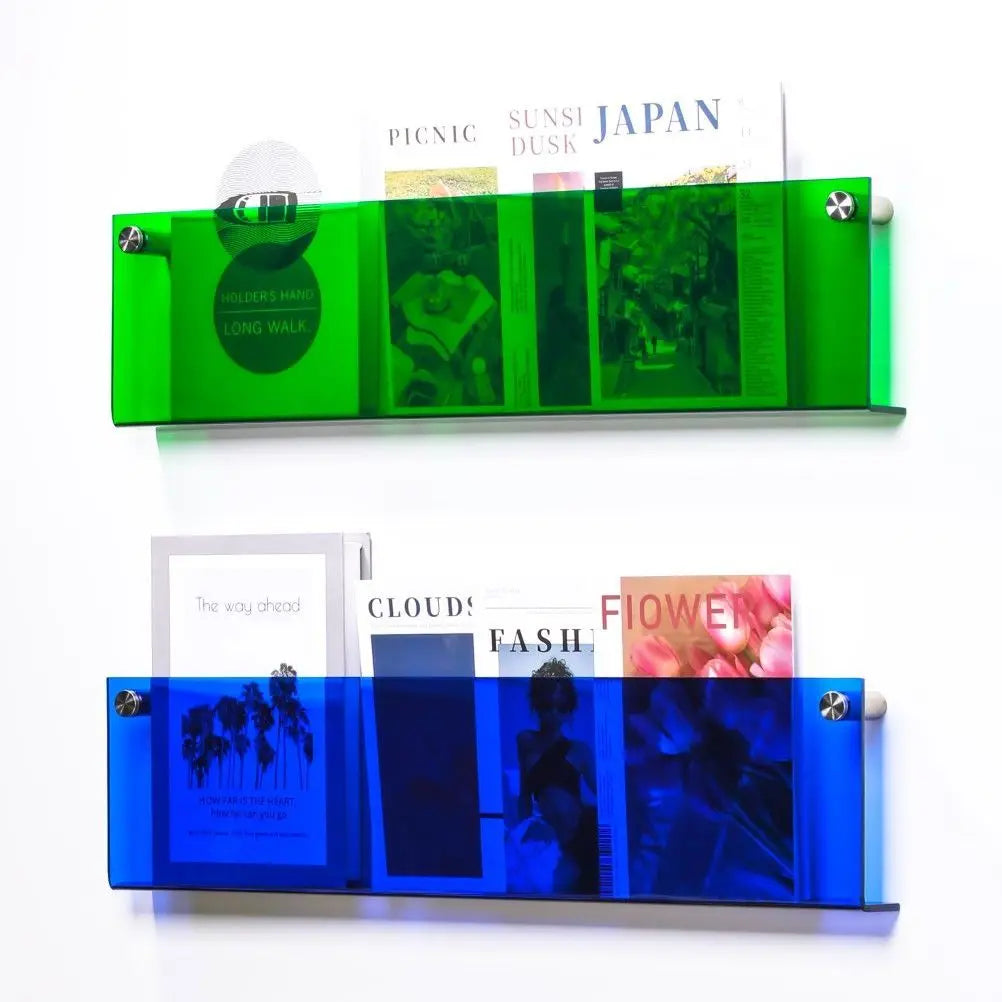 Coloured Acrylic Shelf Magazine Wall Mount Rack - Yililo