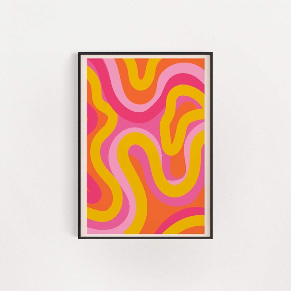 Colourful Swirl Wall Art Poster - Yililo