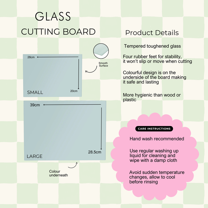 Spotty Cats Glass Chopping Board