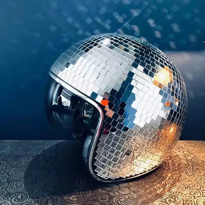 Disco Ball Silver Mirror Helmet Decor - Yililo