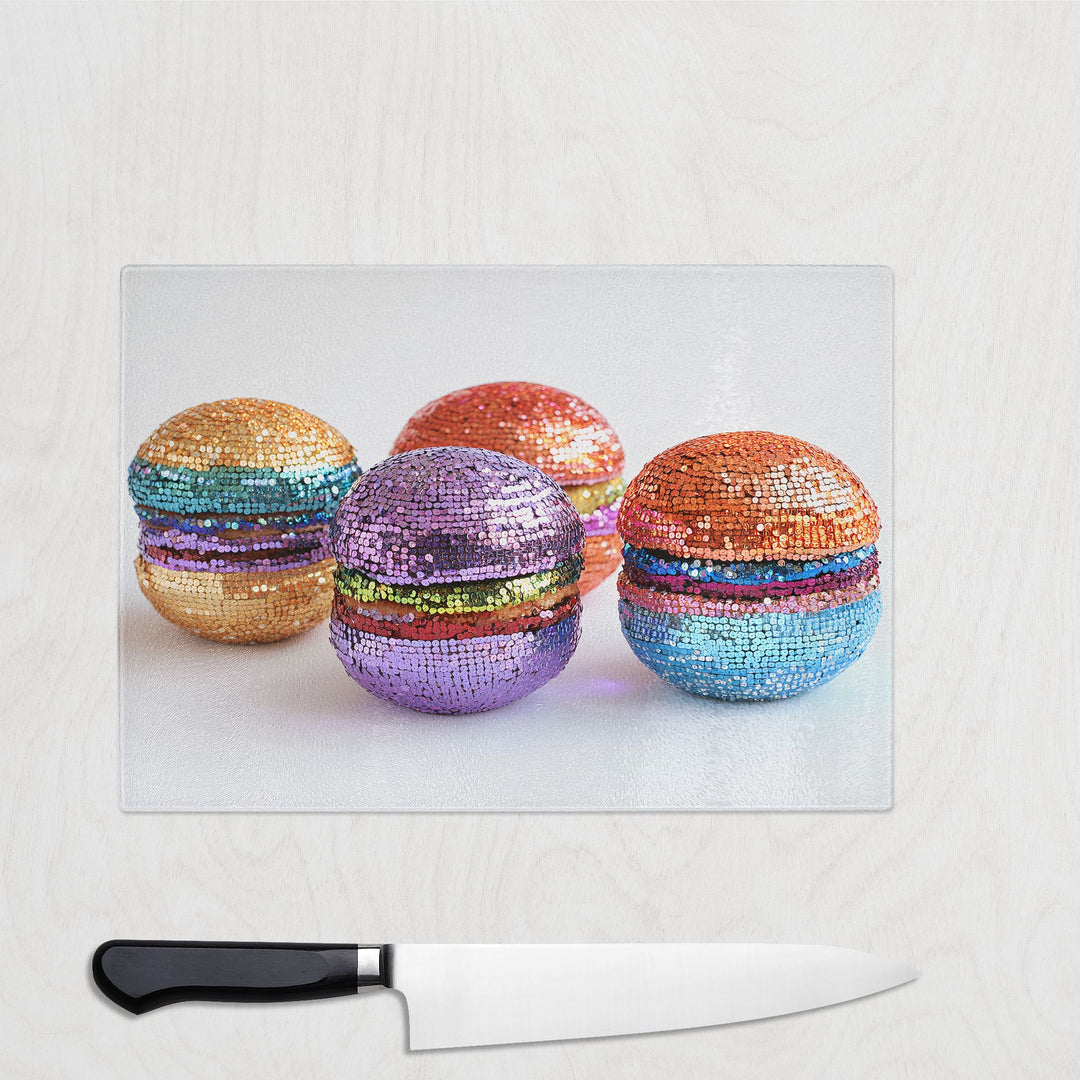 Disco Burger Glass Chopping Board - Yililo