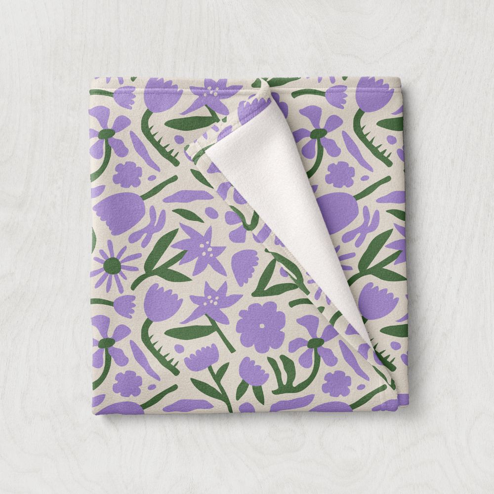 Ditsy Lilac Flower Blanket Throw - Yililo