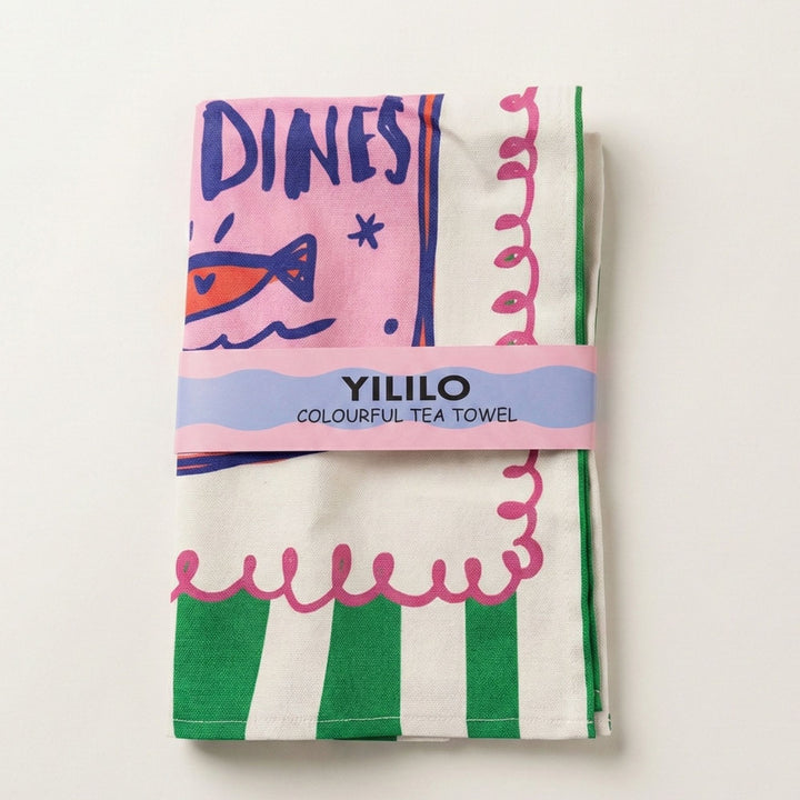 Sardines Tin Colourful Cotton Tea Towel