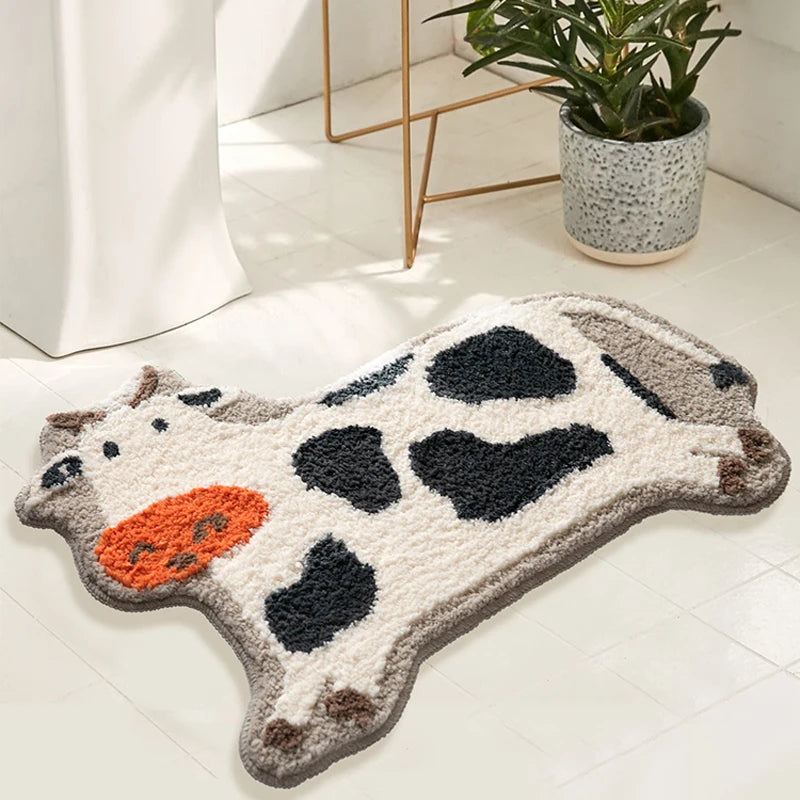 Fluffy Cow Bathroom Mat