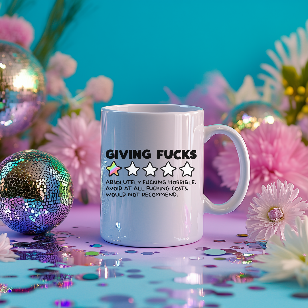 Giving Fucks Funny Rude Mug Cup - Yililo