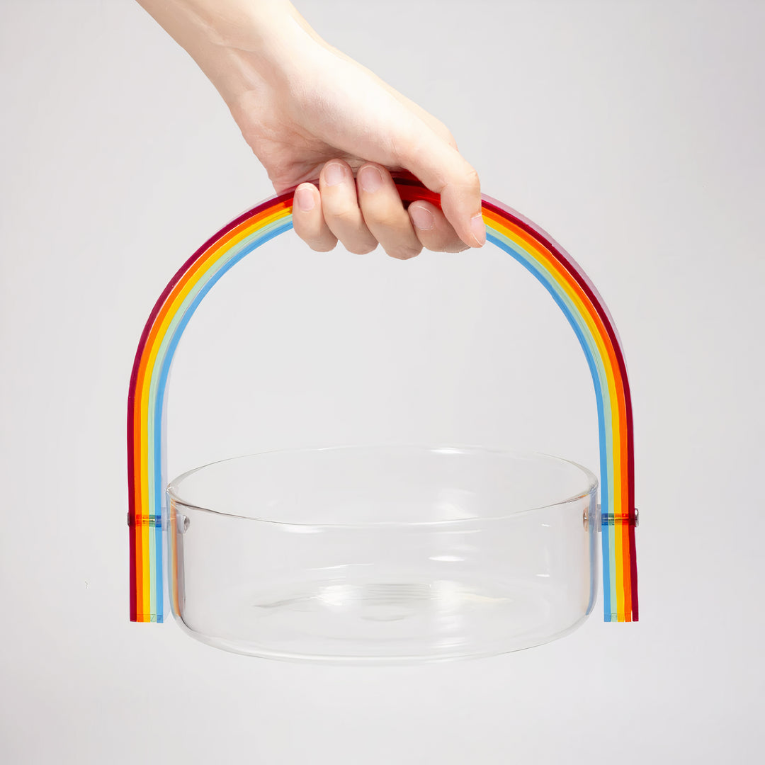 Glass Rainbow Handle Storage Bowl - Yililo