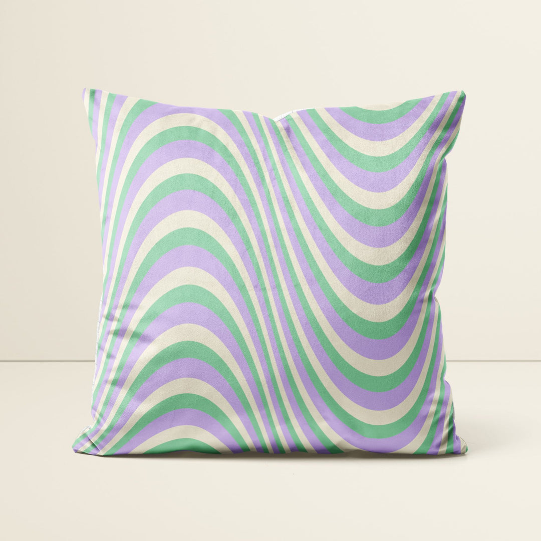 Green Lilac Swirl 90s Cushion - Yililo