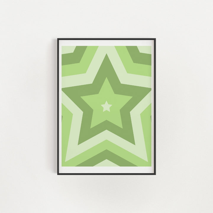 Green Starburst Wall Art Poster - Yililo