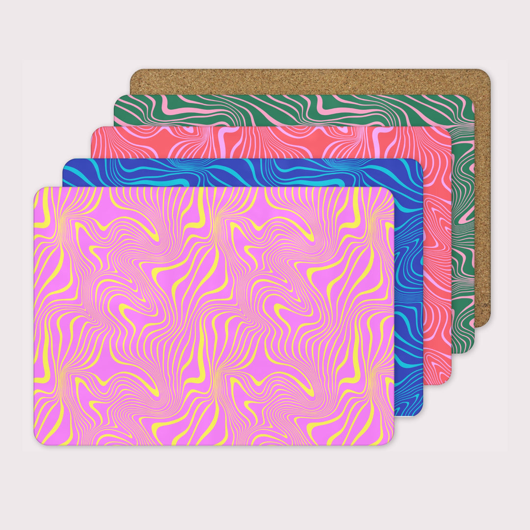 Groovy Waves – Set of 4 Placemats - Yililo