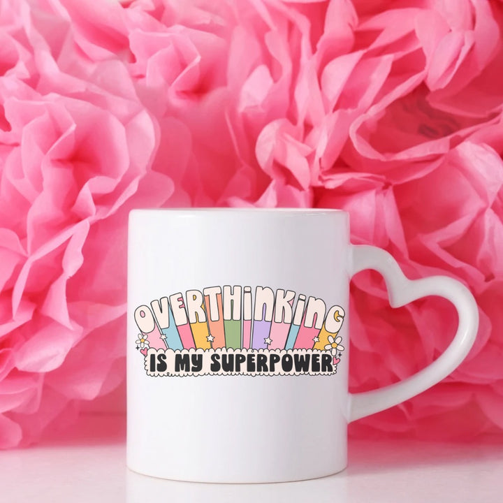 Overthinking is my superpower colourful mug