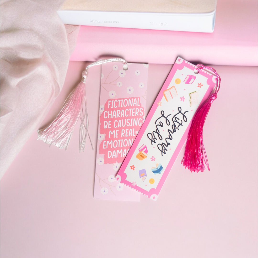 Literary Lady Pink Bookmark With Tassel