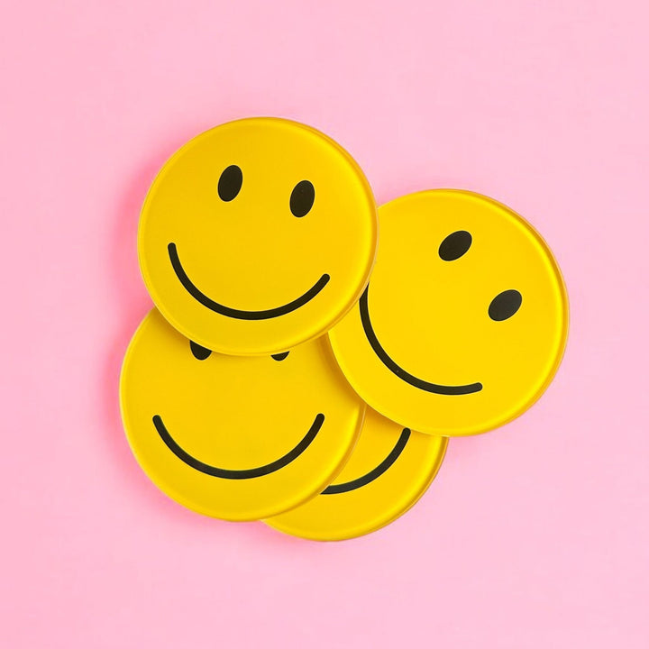 Yellow Smiley Face Coasters