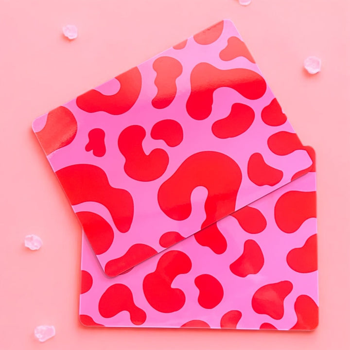 Pink Red Leopard Print Placemats