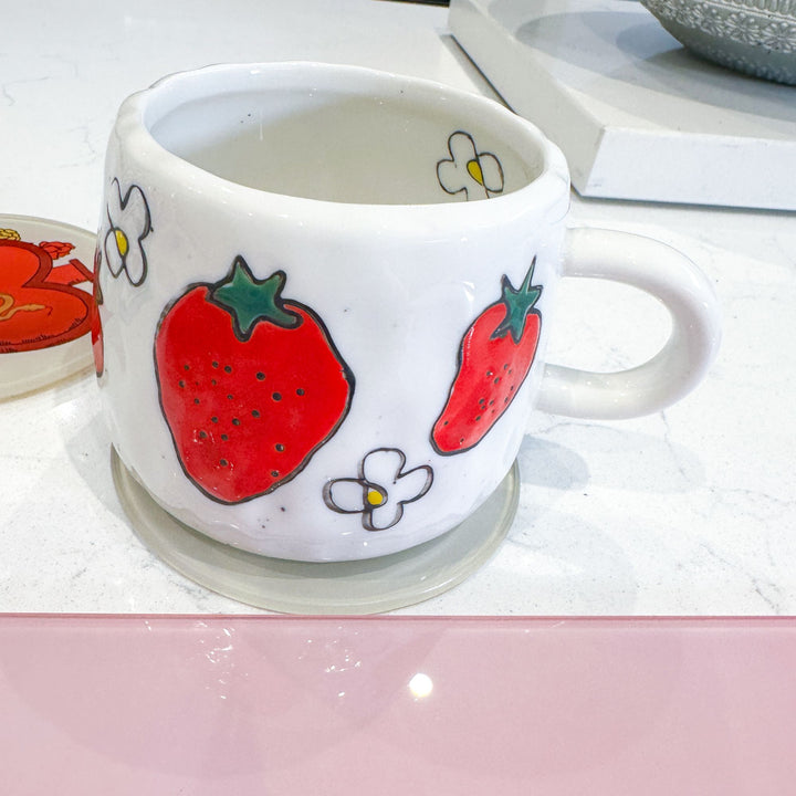 Rustic Fruity Cup Lemon Strawberry Mug - Yililo