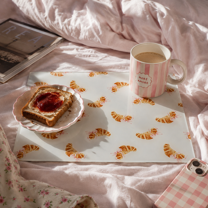 Cute Croissant Glass Chopping Board