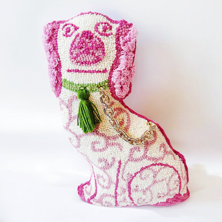 Staffordshire Dog Chinooiserie Wool Cushion