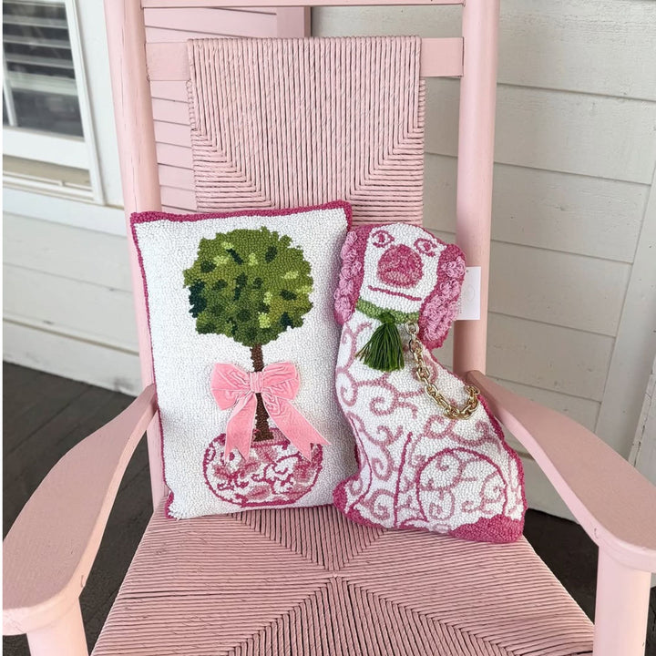 Staffordshire Dog Chinooiserie Wool Cushion