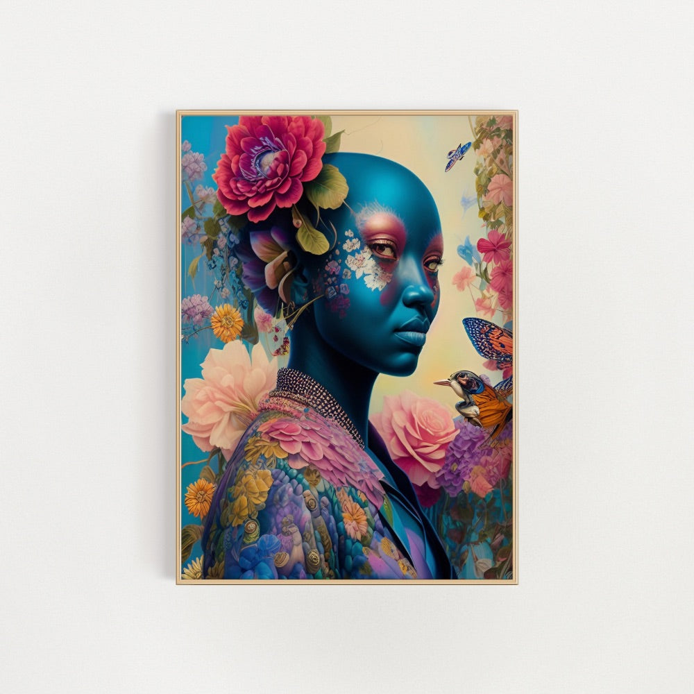 The Blue Woman Flora Fine Art Print