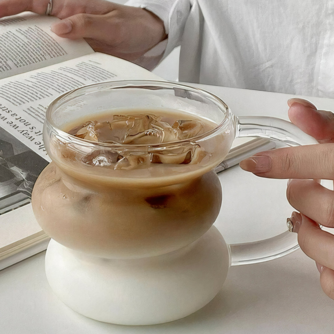 Irregular Curve Glass Coffee Mug - Yililo