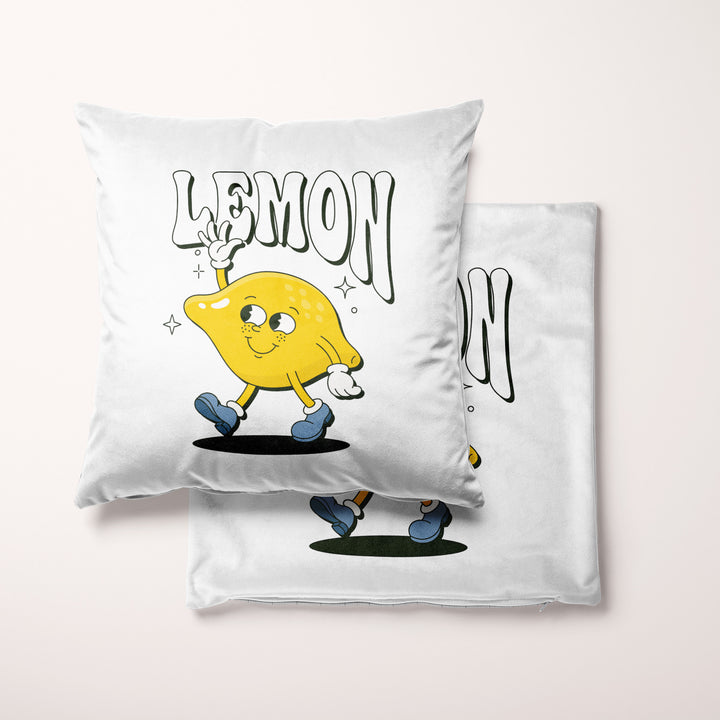 Lemon Pop Art 40cm Canvas Cushion Cover - Yililo