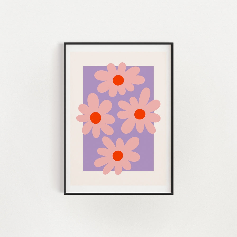 Lilac And Pink Flowers Wall Art Poster - Yililo