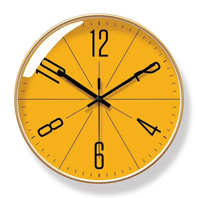 Nordic Simple Modern Wall Clock With Yellow Face - Yililo