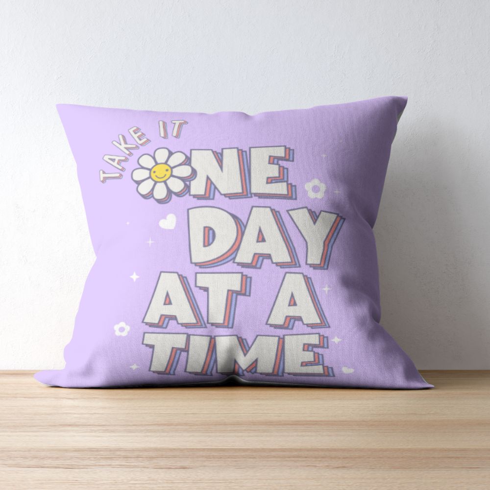 One Day Lilac Colourful Sofa Cushion - Yililo