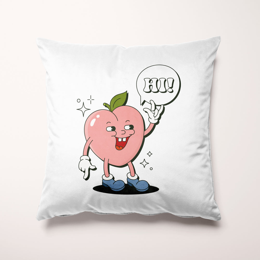 Peach Fruit Pop Art 40cm Canvas Cushion Cover - Yililo