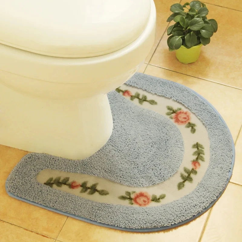 Pedestal Flower Toilet Mat Rugs - Yililo